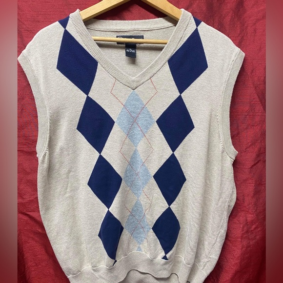 Pro Tour Sz.XL mens V neck sweater vest ARYGAL light grey with blue - Picture 6 of 6